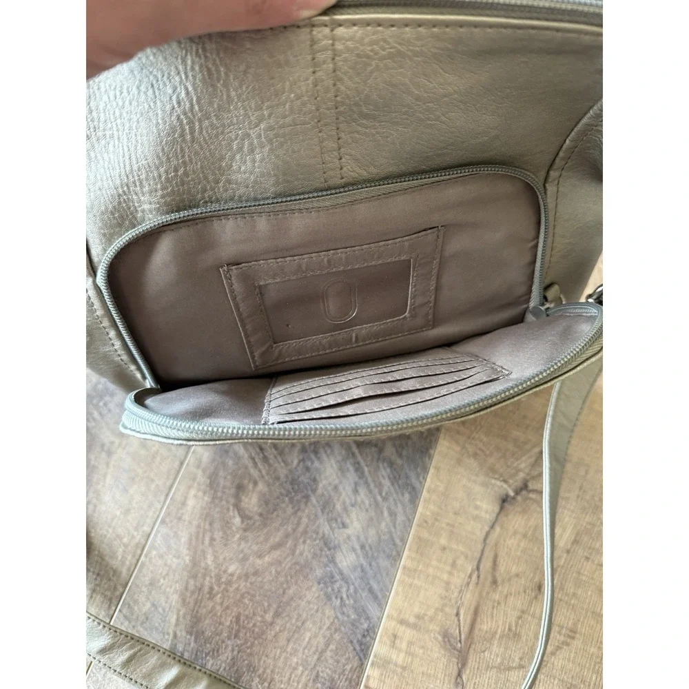 Relic Metallic Silver Crossbody Purse With Adjustable Strap